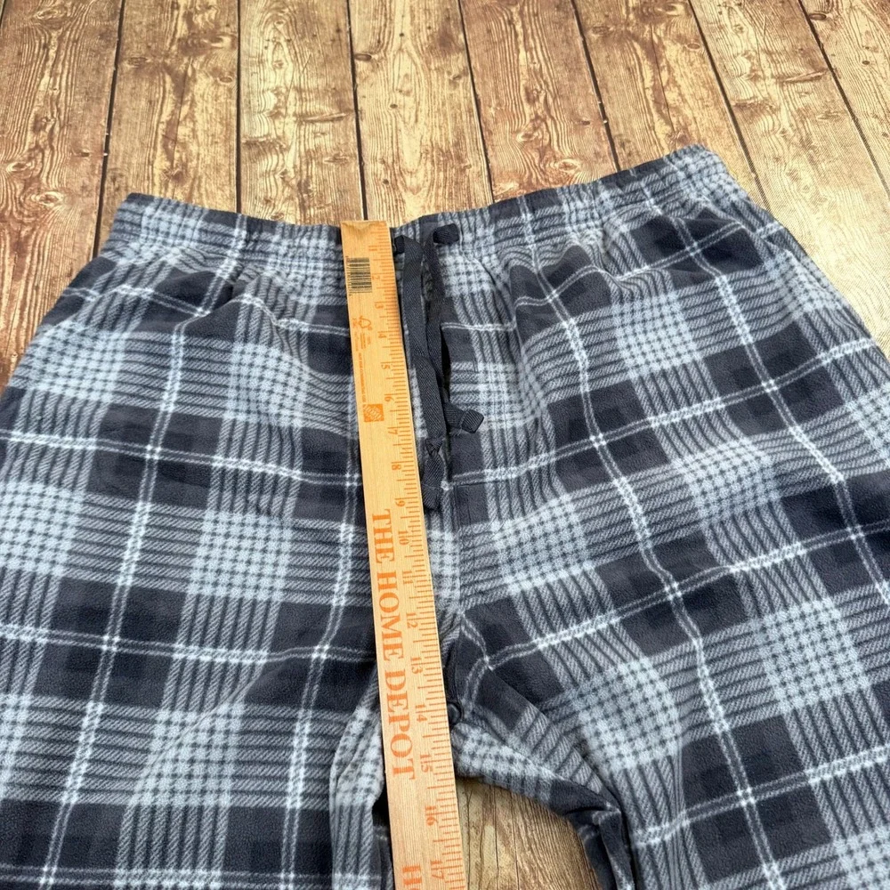 Faded Glory Originals Pajama Pants Mens Extra Large Gray Plaid Fleece Lounge